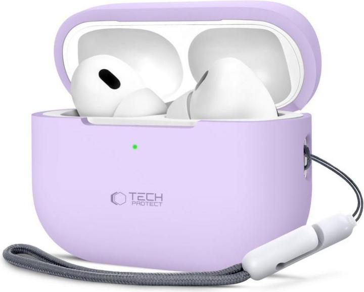 Image du produit Tech-Protect Etui en silicone pour Apple AirPods Pro 1 / 2 - Violet (Sac pour écouteurs)
