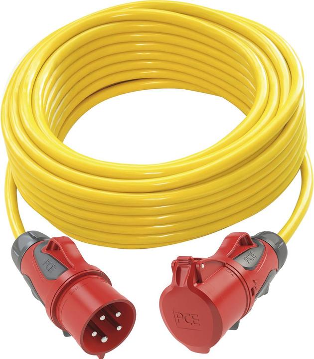 PCE Cavo di prolunga CEE K35, IP44 cavo da cantiere 5G2.5 Lunghezza 10 metri (10 m, 2.50 mm².)