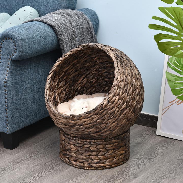Actual product image PawHut Cat house made from woven rattan (Cat)