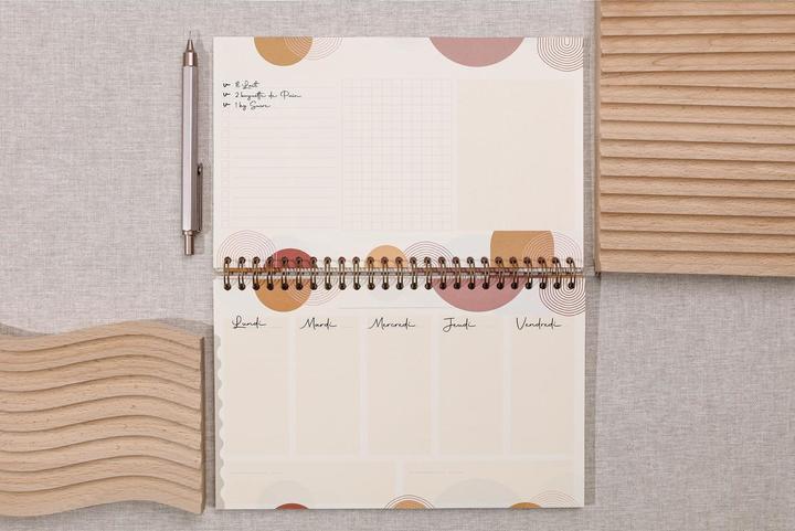 Produktbild Clairefontaine notizblock planer mit vollständiger bindung, kopfzeile, 53 bedruckte blätter terracotta (Harter Einband)