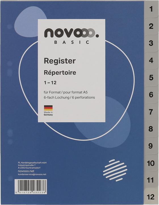 Actual product image Novooo Register PP grey A5