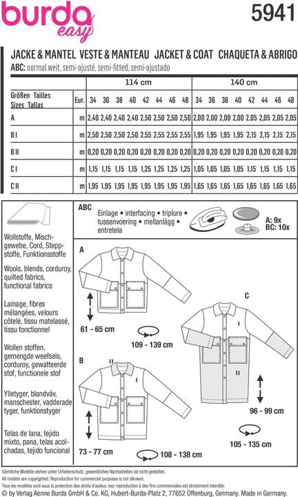 Produktbild Schnittmuster Jacke & Mantel