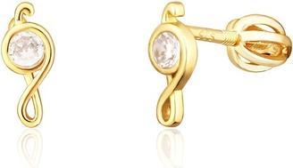 Immagine prodotto JVD Gold Plated Treble Clef Earrings With Zircons
