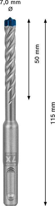 Immagine prodotto Bosch Professional Zubehör Trapano a percussione EXPERT SDS plus-7X, 7 x 50 x 115 mm (7 mm)