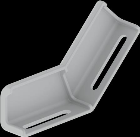 Productafbeelding Unex Hoekverbinder, oplopend, lichtgrijs 66843 Uitvoering hoekverbinder, type schroefaansluiting (15.20 cm)