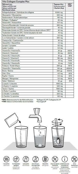 Image du produit Vita Collagen Complex Plus (20 pièce(s), Sachet, 500 g)