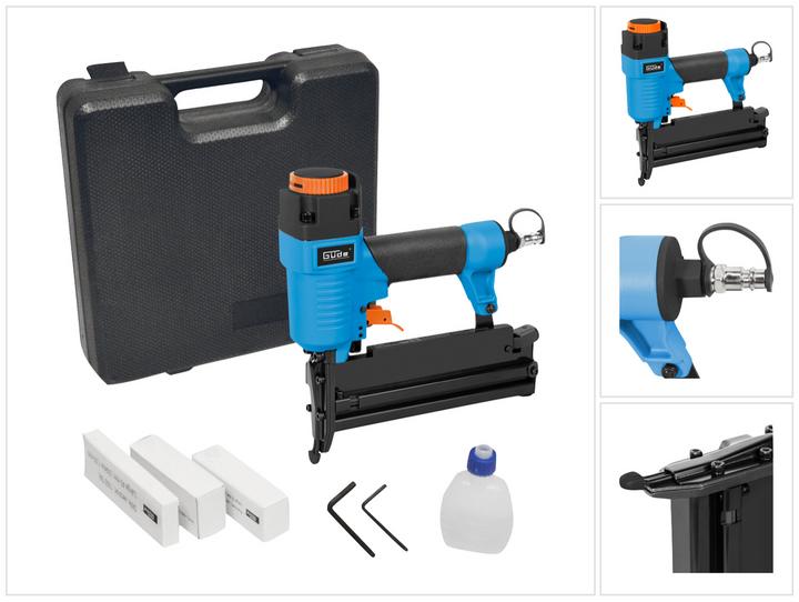 Productafbeelding Güde Perslucht nietmachine / spijkermachine 3 in 1 20 - 40 mm 4 - 7,5 bar + 800 st. spijker / nietenset +