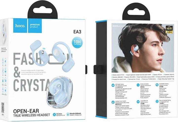 Actual product image Hoco Wireless headphones wireless earphones bluetooth TWS EA3 blue (7 h)