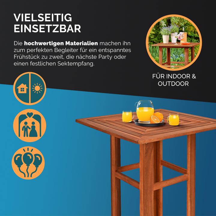 Actual product image Casaria Bar table with stool (75 x 75 x 110 cm)