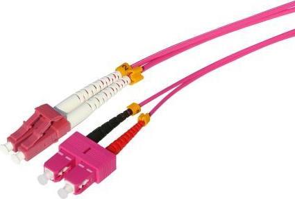Produktbild Tecline LWL Patchkabel HD, 50/125 µm, Multimode, OM4-Faser, LC Duplex Stecker / SC Duplex Stecker, e (S/UTP, CAT7)