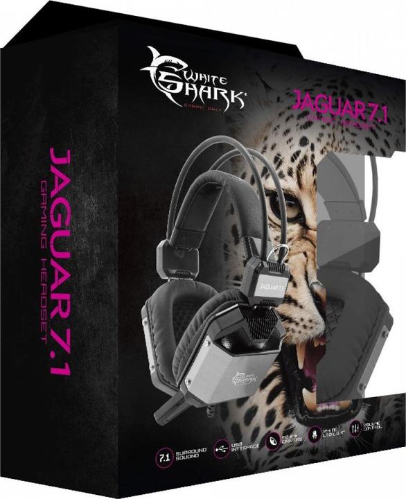Actual product image White Shark Headset GH-1646 Jaguar-7.1 Black/Silver (Cable)