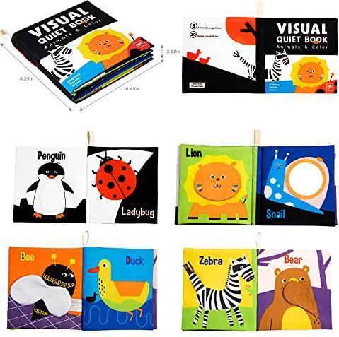 Produktbild Activity Board Baby-Stoffbücher Hochkontrastreiche Schwarz-Weiss-Bücher Knisterbuch zum Anfassen und Fühlen Frühe