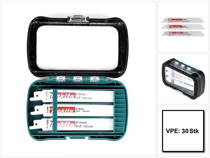 Actual product image Makita Recipro saw blade assortment 30pcs.