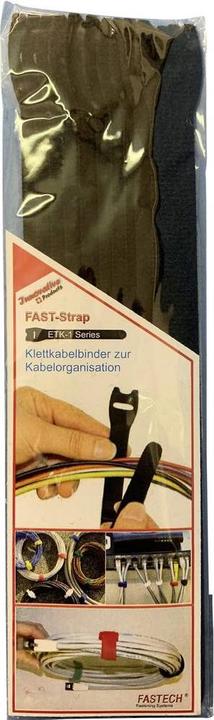 Produktbild Fastech ETK-1-2 Strap, schwarz, 13x200mm (Kunststoffkabelbinder, 200 mm, 10 Stk.)