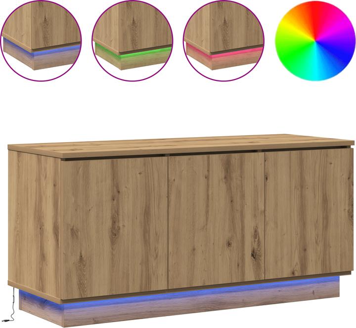 Produktbild VidaXL TV-Schrank Massivholz Eiche 100x38x49 cm Holzwerkstoff