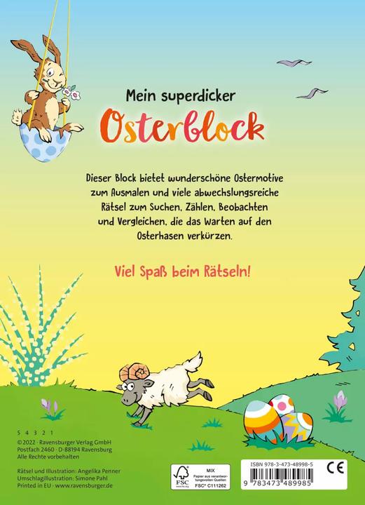 Produktbild Ravensburger Mein superdicker Osterblock (Deutsch, Simone Pahl, Angelika Penner, 2022)