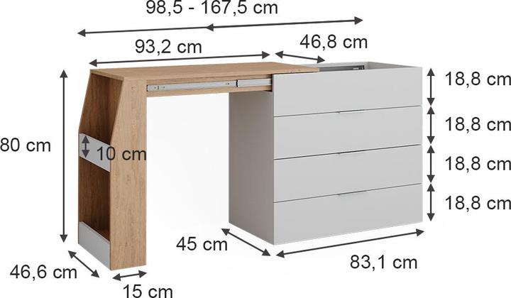 Produktbild Vicco Basteltisch Iva (95.50 cm, 47 cm)