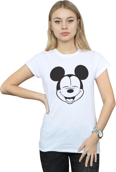 Actual product image Disney Womens/Ladies Mickey Mouse Closed Eyes Cotton T-Shirt (L)