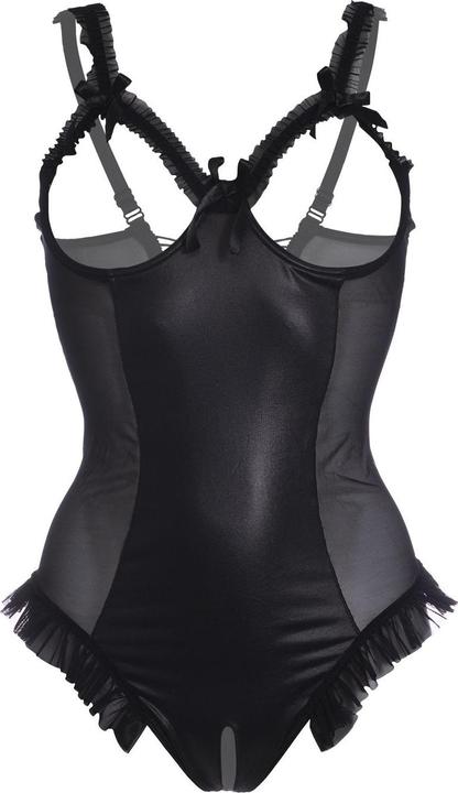 Actual product image Christine Le Duc Wetlook Body with open crotch/cups Mistique (L)