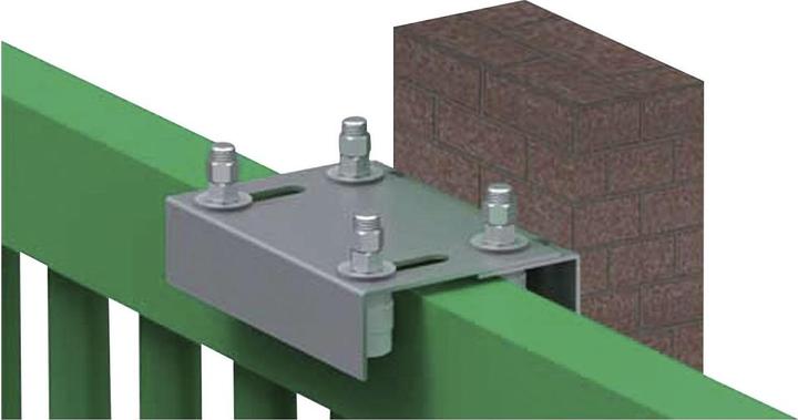 Actual product image Ibfm Adjustable door guide with 4 plastic rollers ø 42 mm, galvanised steel