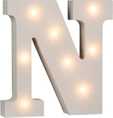 Image du produit Ootb Lettre N en bois illuminée, avec 8 LED, env. 16 cm