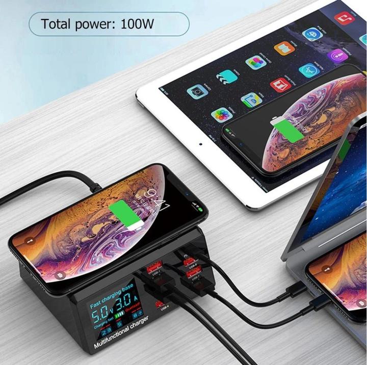 Productafbeelding PowerGuard 8-Fach Wireless Multi Function Charger (100 W)