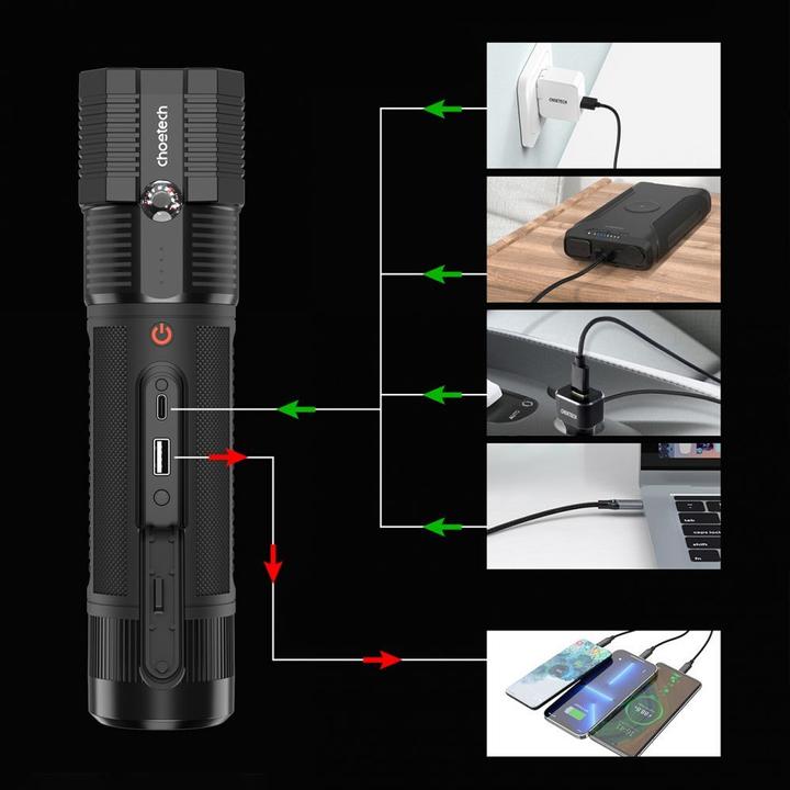 Produktbild Choetech jump starter with powerbank 8000mAh - LED flashlight black (TC0016) (8000 mAh)