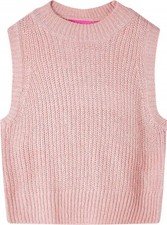 Actual product image VidaXL Children's jumper waistcoat knitted light pink 140,Material: 67 (140)