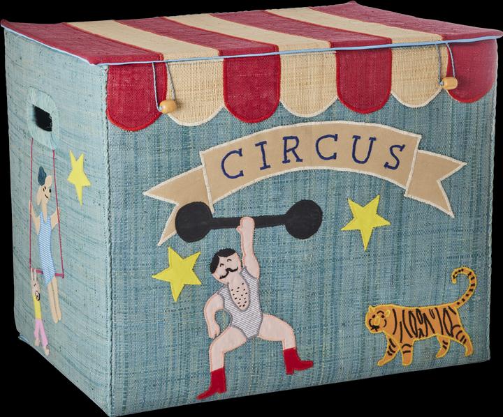 Produktbild Rice - Raffia Storage Box with Circus Theme - Extra Large