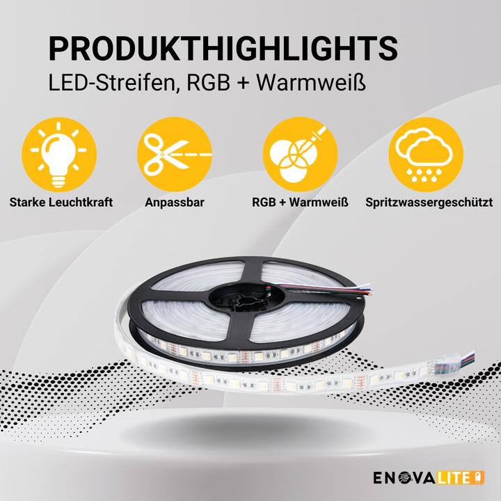 Actual product image Enovalite LED strips (Warm white, 500 cm, Indoor)