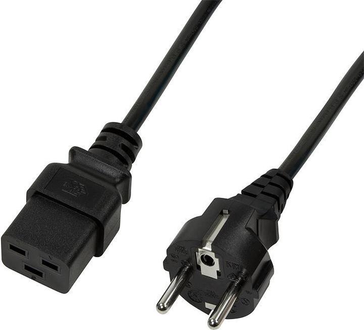 Produktbild LogiLink Power Cord CEE 7/7-IEC C19 black 1.80m (1.80 m)