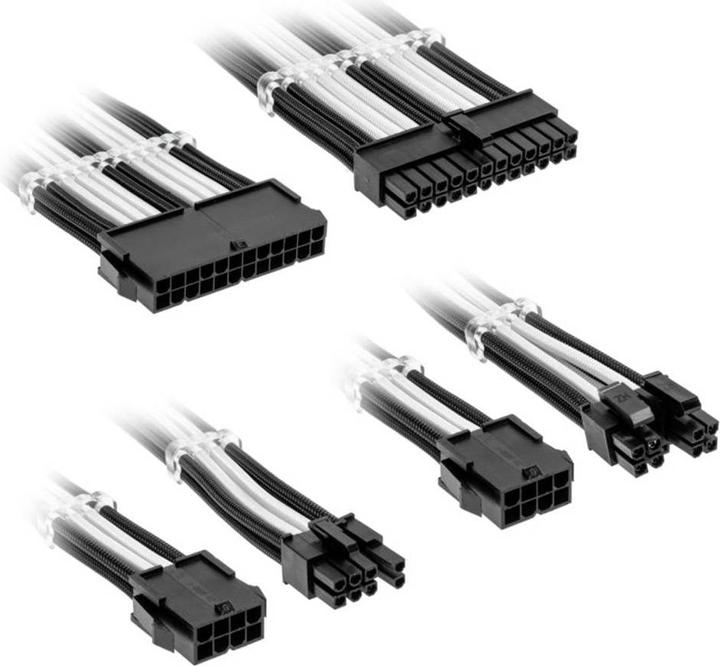 Immagine prodotto Kolink Kit di prolunghe per cavi intrecciati Core Standard - Nero Jet/Bianco brillante (0.35 m)