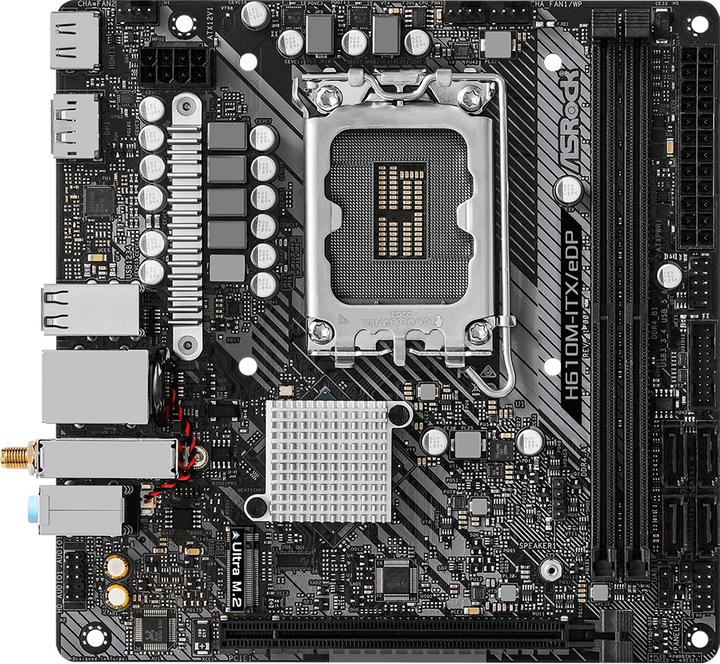 Image du produit AsRock H610M-ITX/eDP (LGA 1700, Intel H610, Mini-ITX)