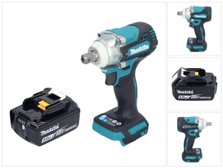 Actual product image Makita DTW 301 T1 cordless impact wrench 18 V 330 Nm 1/2" brushless + 1x rechargeable battery 5.0 Ah - (Rechargeable battery operated)