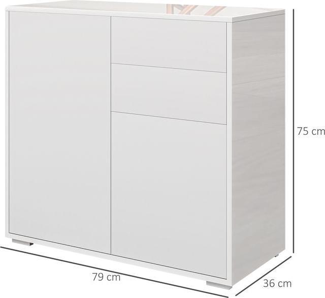 Produktbild Swisshandel24 Sideboard Aufbewahrungsschrank mit Schublade, 2 Türen für Küche Weiss