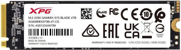 Actual product image Adata XPG Gammix S70 Blade (8000 GB, M.2 2280)