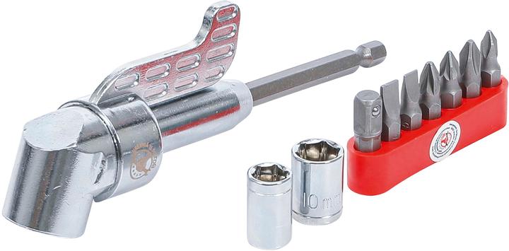 Produktbild BGS Winkelschrauber-Vorsatz für Bohrmaschinen 10-tlg. (6.3 mm Schaft, 8mm Schaft, 10mm Schaft, 3/8", 5/16", 3/4", 1/4", 1/2")