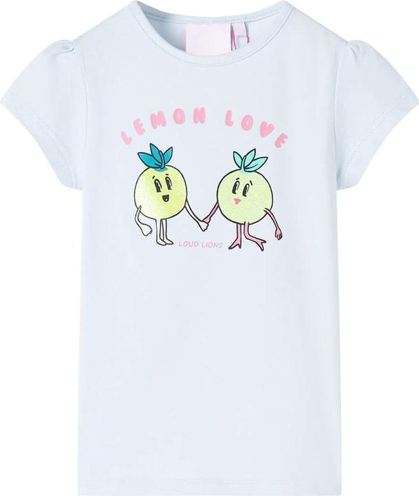 VidaXL Kinder-T-Shirt Hellblau 116,Material: 95 % Baumwolle. 5 (116)