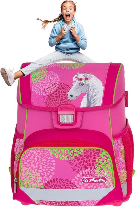 Produktbild Herlitz Loop Plus 5-teiliges Schulranzen-Set mit Regenhülle, Bloomy Horse (16 l)