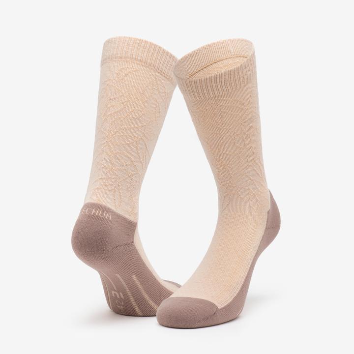 Produktbild Quechua Wandersocken hoch Lyocell & Leinen 2 Paar Hike 100 Lime & Flore (35)