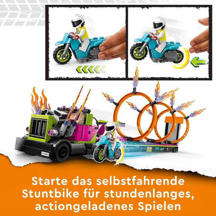 Produktbild LEGO Stunttruck mit Feuerreifen-Challenge (60357, LEGO City)