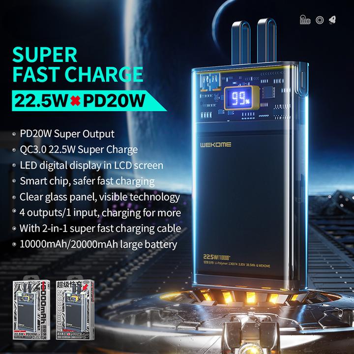 Image du produit Wekome Banque d'alimentation Super Charging with int (10000 mAh, 20 W)
