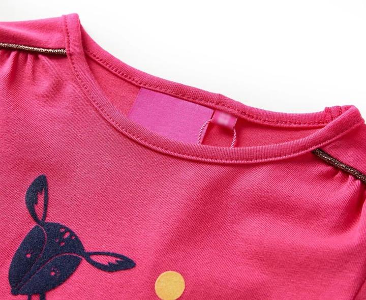 Produktbild VidaXL Kinder-Langarmshirt Knallrosa 92,Material: 95 % Baumwolle. 5 (92)