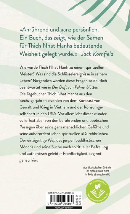 Immagine prodotto Der Duft von Palmenblättern (Tedesco, Thich Nhat Hanh, Irene Knauf, 2023)