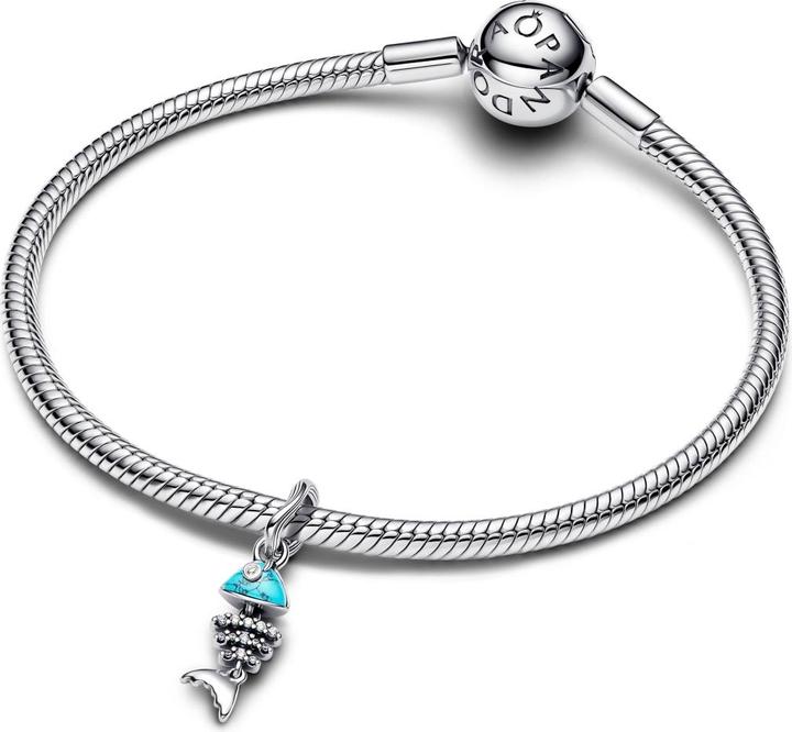 Image du produit Pandora Charm pendentif arête de poisson de couleur turquoise