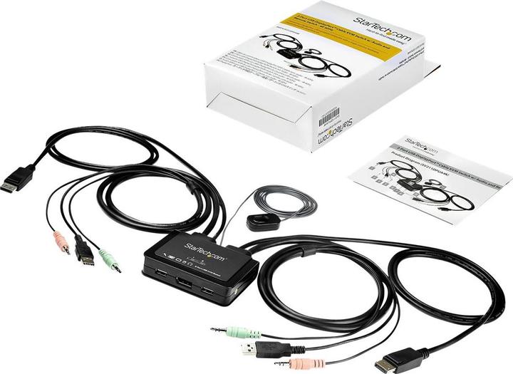 Image du produit StarTech .com SV211DPUA4K Commutateur KVM DisplayPort USB (supporte l'audio 3.5mm, DisplayPort 1.2, alimenté