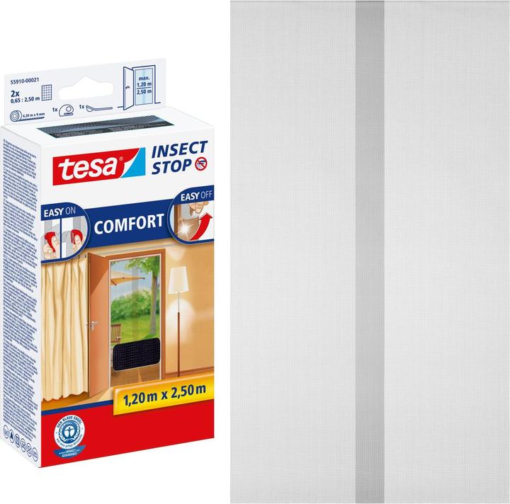 Actual product image tesa Insect screen COMFORT for windows, with Velcro tape, self-adhesive, without drilling (120 x 250 cm)
