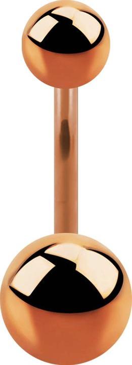 Actual product image Star Piercing Banana rose gold with two balls (without brass, Titanium G23)