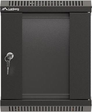 Actual product image Lanberg Szafa Instalacyjna Rack Wisząca 10 6u 300x300 Czarna Drzwi Przeszklone (Flat Pack) (6 RU, 10 inch rack)