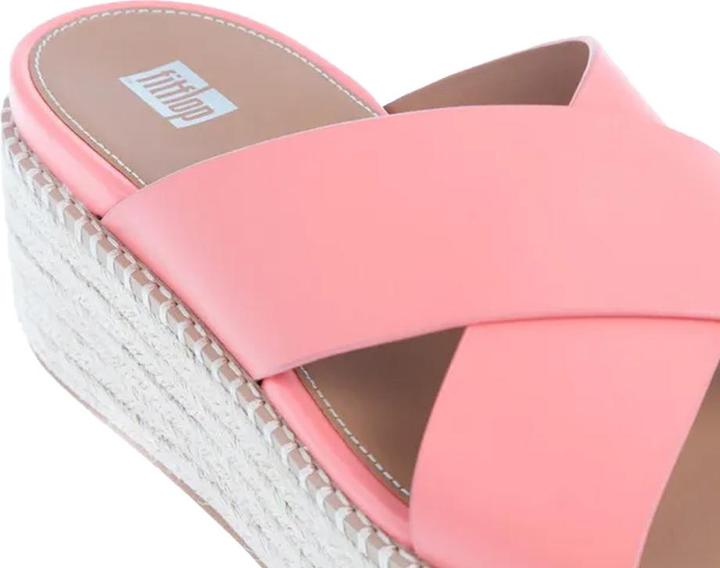 Actual product image Fitflop Womens/Ladies Eloise Espadrille Cross Leather Wedge Heel Sandals (37)